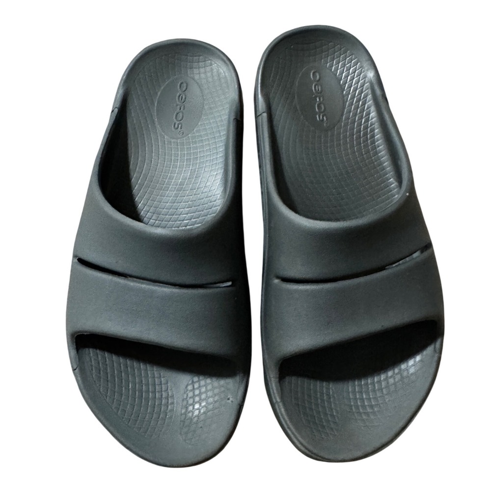 OOFOS OOahh Recovery Slide Sandals Womens 8 Mens 6 Gray Excellent Arch Support